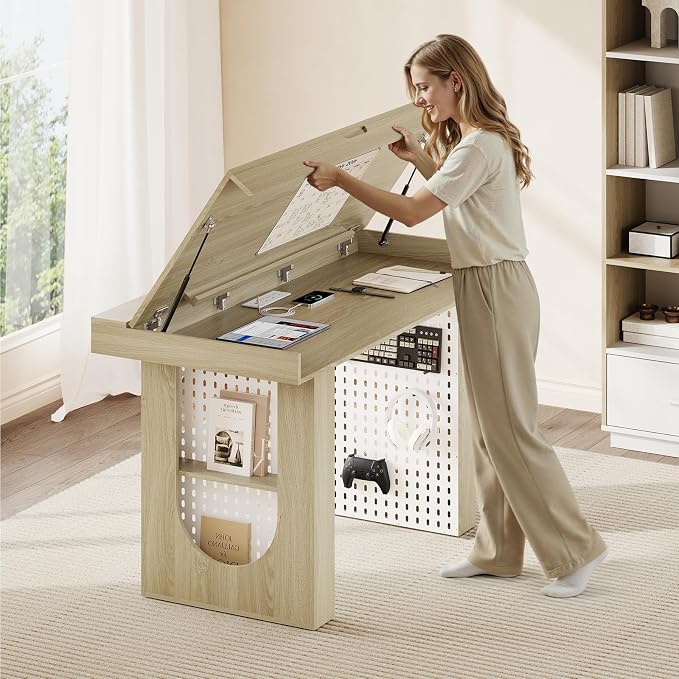 55" Convertible Computer Desk, 2-in-1 Flip-Top Desk & Dining Table by ModernMate