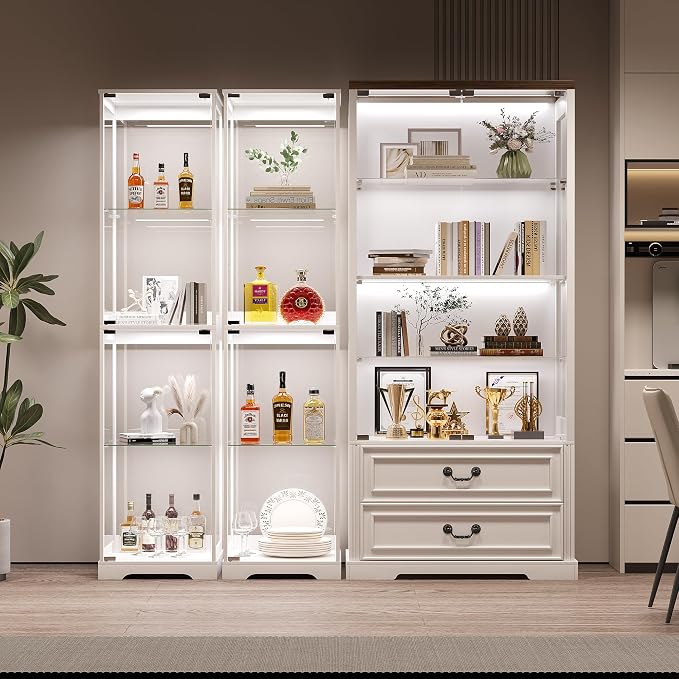 Glass Display Cabinet with Doors, Bookcase - Image 7