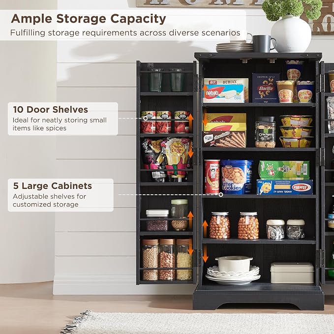 ACCOHOHO 47" Kitchen Pantry, Farmhouse Storage Cabinet - Image 4