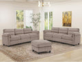 HAOMARKETS Corduroy Sofa Set, Upholstered Ottoman and 3-Seater Couch Set of 2 by HAOMARKETS