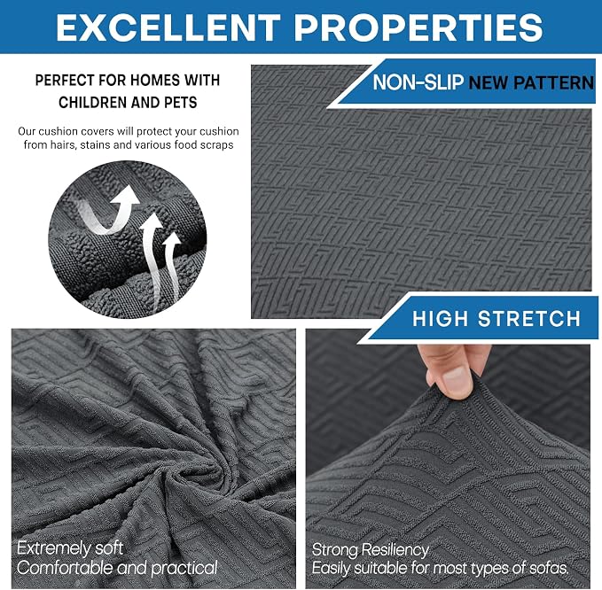 XINEAGE Couch Cushion Covers Seat Cushion Cover Thick Stretch Sofa Slipcovers 1 - Image 5