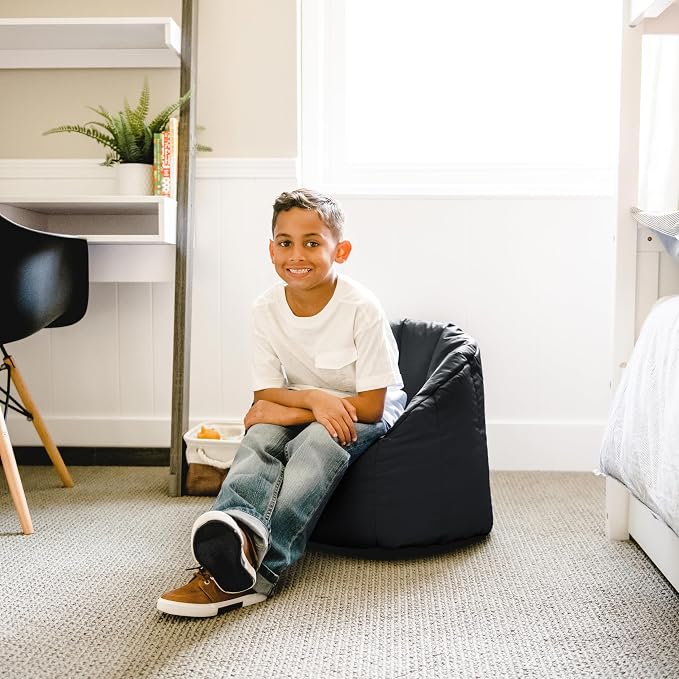 Big Joe Milano Kid's Smartmax Black Beanbag Chair - Image 4