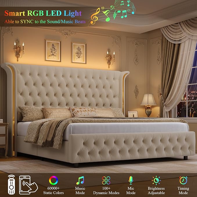 Keyluv King Smart LED Bed Frame - Image 4