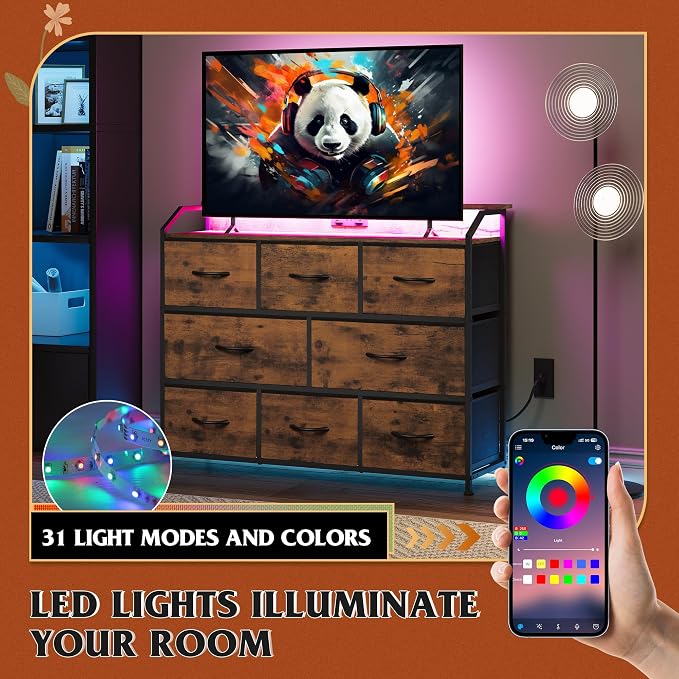 WLIVE Led Dresser for Bedroom, TV Stand for Bedroom - Image 6