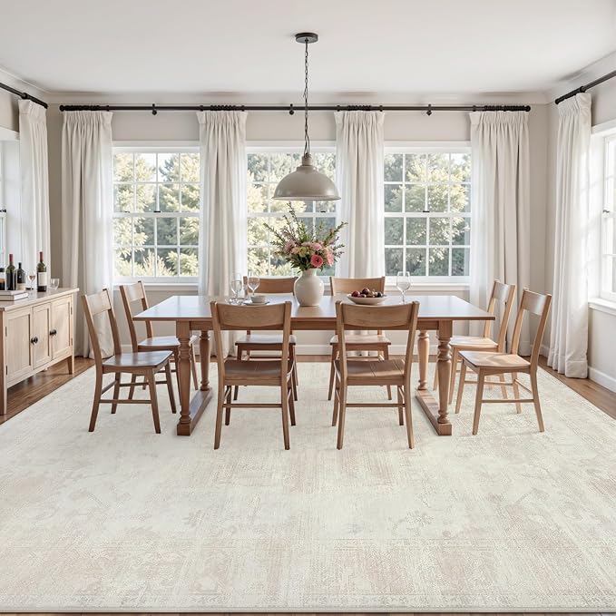 5x7 Area Rugs for Living Room: Vintage Boho Neutral Washable Rug Indoor Soft - Image 9