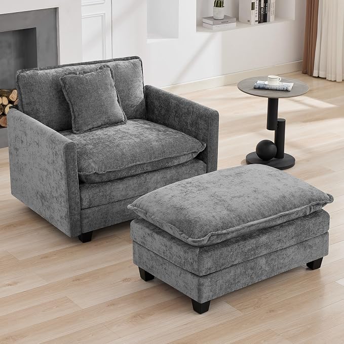 WUTUTUEE 41'' Modern Chenille Oversized Chair, Upholstered Accent Living Room - Image 7