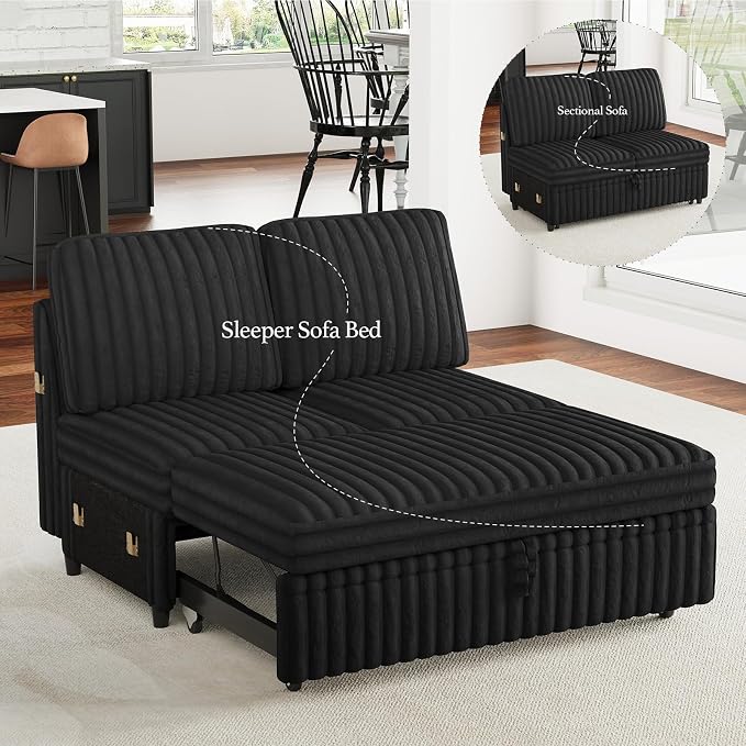 Belffin Corduroy Sleeper Sofa - Image 3
