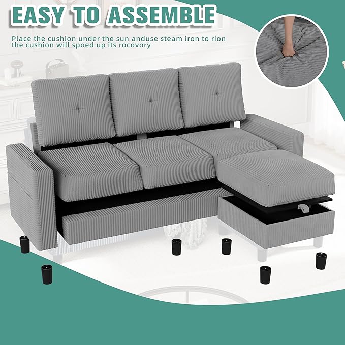 SUNLEI Convertible Sectional Sofa - Image 5