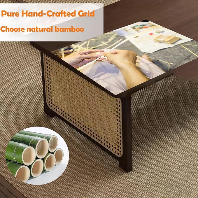 Japanese Floor Table Bamboo Folding Coffee Table Portable Solid Wood Japanese - Image 9