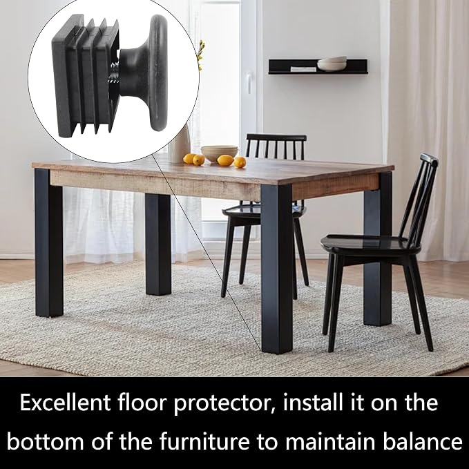 8Pcs Adjustable Leveling Feet 38 x 38mm Square Insert Kit Furniture Glide - Image 5