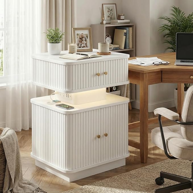 Night Stand Set 2, LED Nightstand, Bedroom Night Stand - Image 6