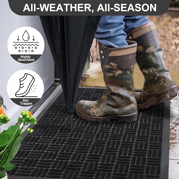 Mibao Front Door Mat, Heavy Duty Durable Welcome Mat - Image 2