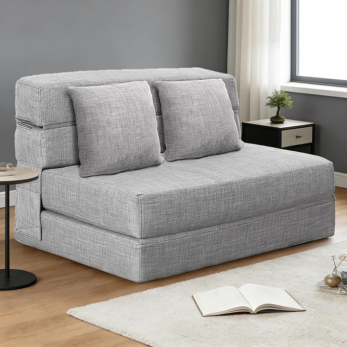 ANONER 60" Folding Sleeper Chair Sofa Bed Lazy Couch by ANONER