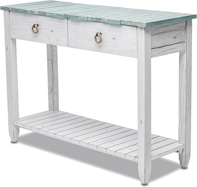 Sea Winds Trading Picket Fence Console Table Kiln-Dried Solid Mindi Wood by LineageCollections