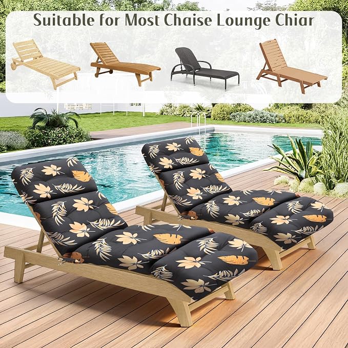 EverPine Outdoor Chaise Lounge Chair Cushion 74.4 x 22.8 x 4.7 Inch, Patio - Image 6