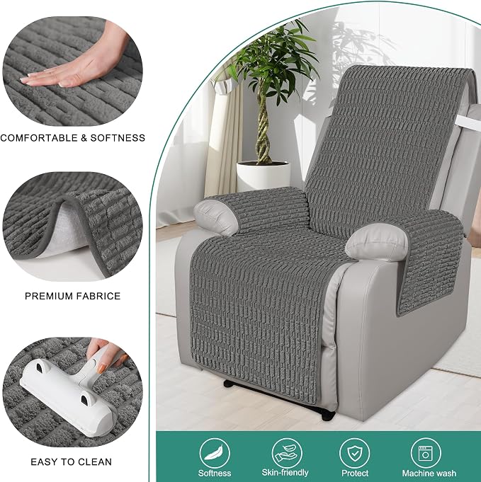 Foxdecor Recliner Chair Covers, Recliner Cover Non-Slip Chair Covers, Washable - Image 2