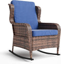 Garvee Outdoor Wicker Rocking Chair, 1 Piece Outdoor Rocking Chair, All Weather by Garvee