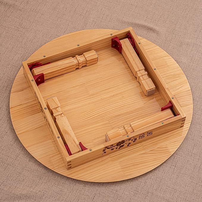 Folding Round Table, Korean Solid Wood Dining Table/Study Table/Coffee - Image 2