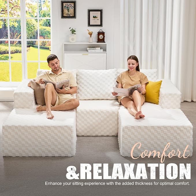 Hobestluk Modular Sectional Sofa Memory Foam Couch Oversized Sectional Sofa - Image 3