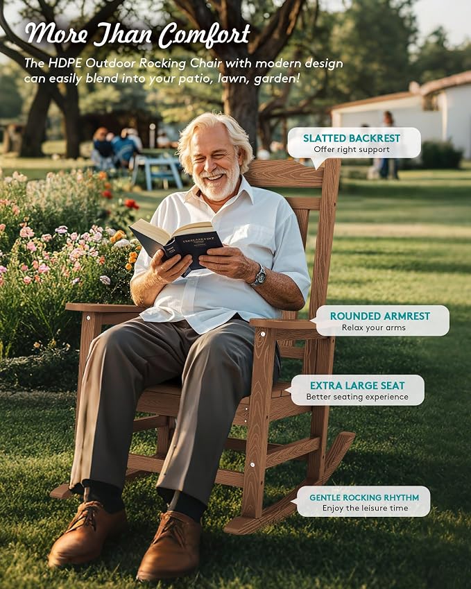 SERWALL HDPE Outdoor Rocking Chair - Image 8