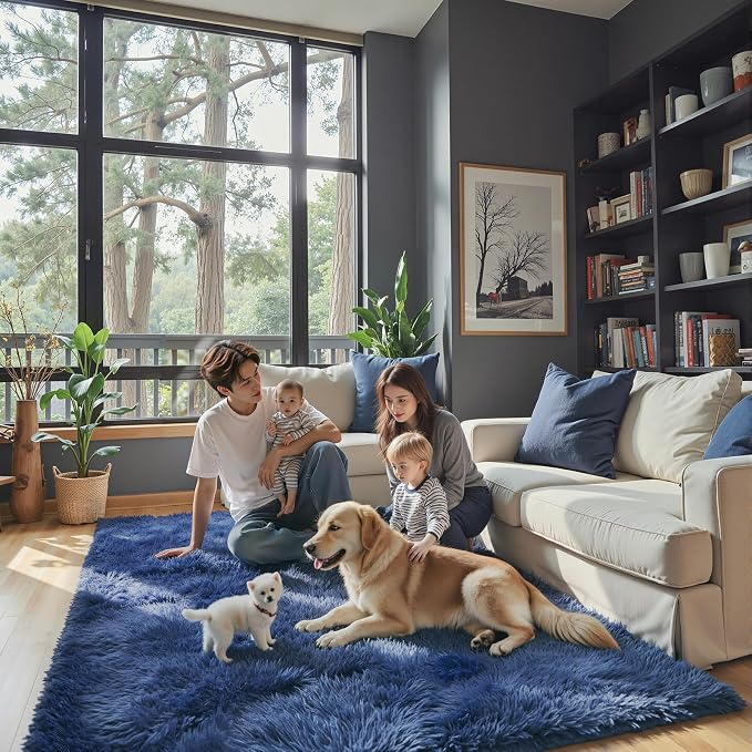 Rugs for Living Room 6x9, Alfombras para Salas Shag Large Plush Soft Area Rug - Image 6