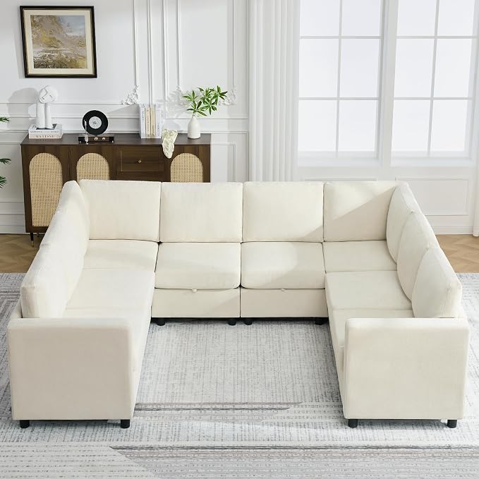 104'' U Shaped Modular Sofa, Sectional Couches by WUTUTUEE