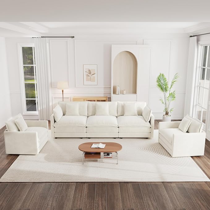 mikibama Luxury 3 Piece Sofa Set, 2 Pieces of Single Sofa and 1 Piece of 3 - Image 6