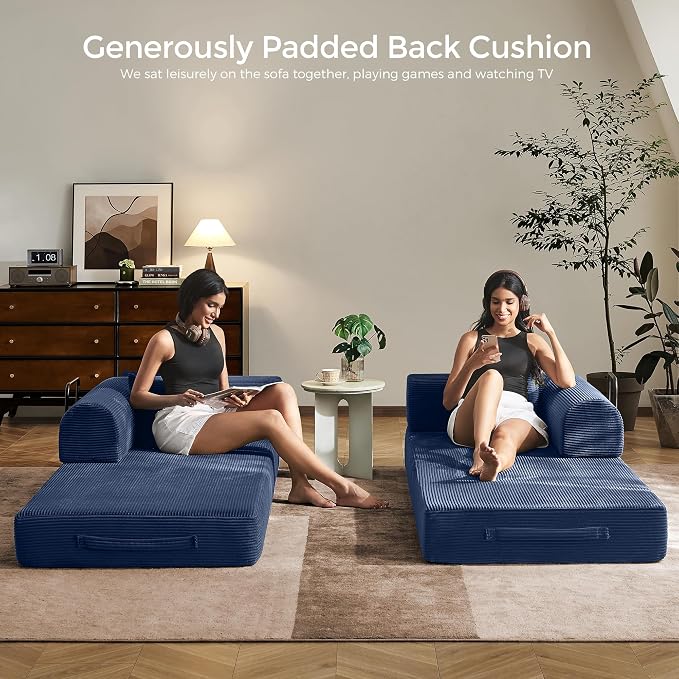 79" Convertible Sofa Bed with Fixed-Shape Frame & Removable Armrests, Modular - Image 6