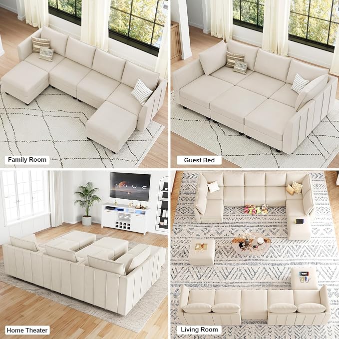Belffin Modular Sectional Sofa U Shaped Couch - Image 8