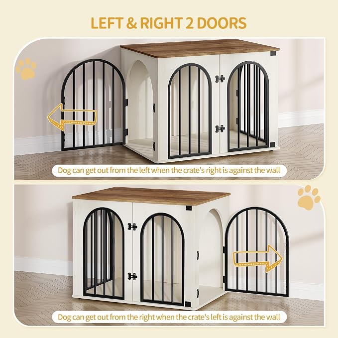 Hzuaneri 31.5'' Wooden Dog Crate Furniture, Indoor Dog Kennel Dogs Cage - Image 4