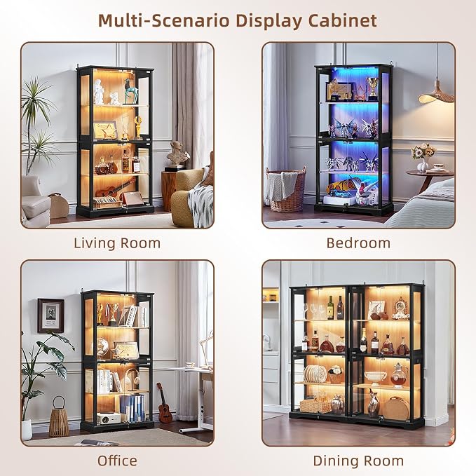LELELINKY Farmhouse Display Cabinet Set of 2 - Image 9
