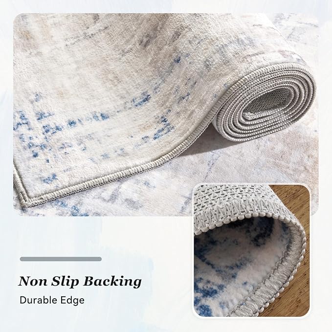 6 x 9 Area Rugs for Living Room, Machine Washable Non Slip Rug Ultra Soft Low - Image 4