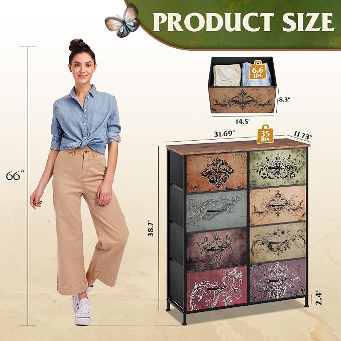 WLIVE Fabric Dresser for Bedroom, Tall Dresser - Image 3