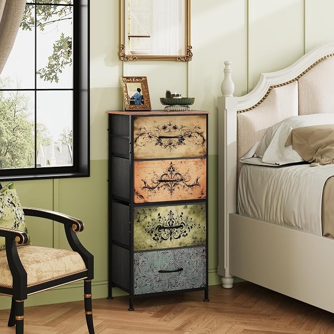 WLIVE Dresser with 4 Drawers, Storage Tower, Organizer Unit, Fabric Dresser - Image 2