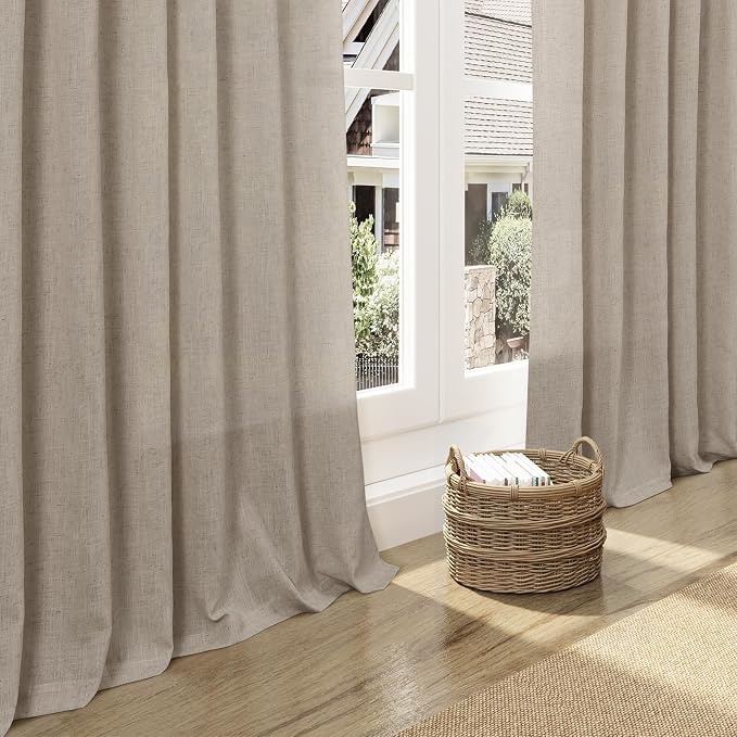 Nanspring Modern Farmhouse Linen Curtains 96 Inches Long - Image 5