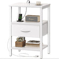 SUPERJARE Nightstand with Charging Station, Bed Side Table with Adjustable by SUPERJARE