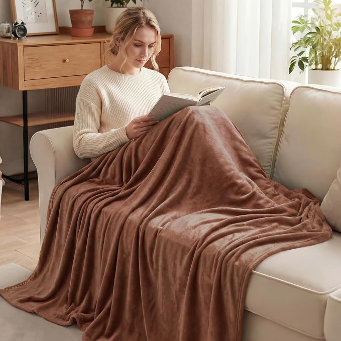 Exclusivo Mezcla Twin Size Flannel Fleece Velvet Plush Bed Blanket as Bedspread - Image 2