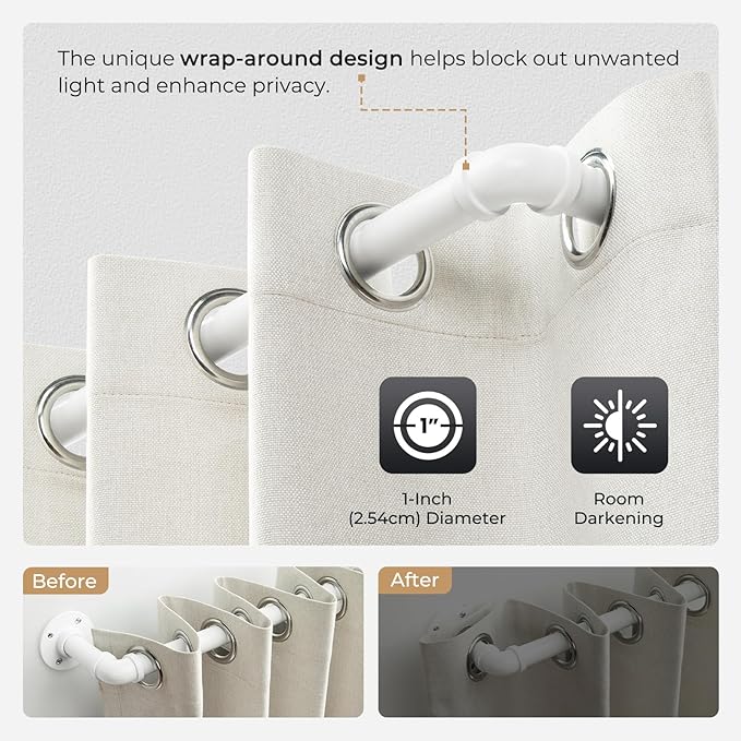 Zeerobee Curtain Rods for Windows 144 to 168, 1 Inch Industrial Wrap Around - Image 3