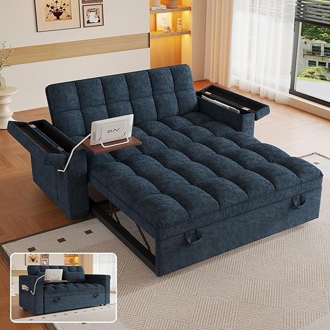 3 in 1 Convertible Sleeper Sofa, 65in Sleeper Couch by LITVZ
