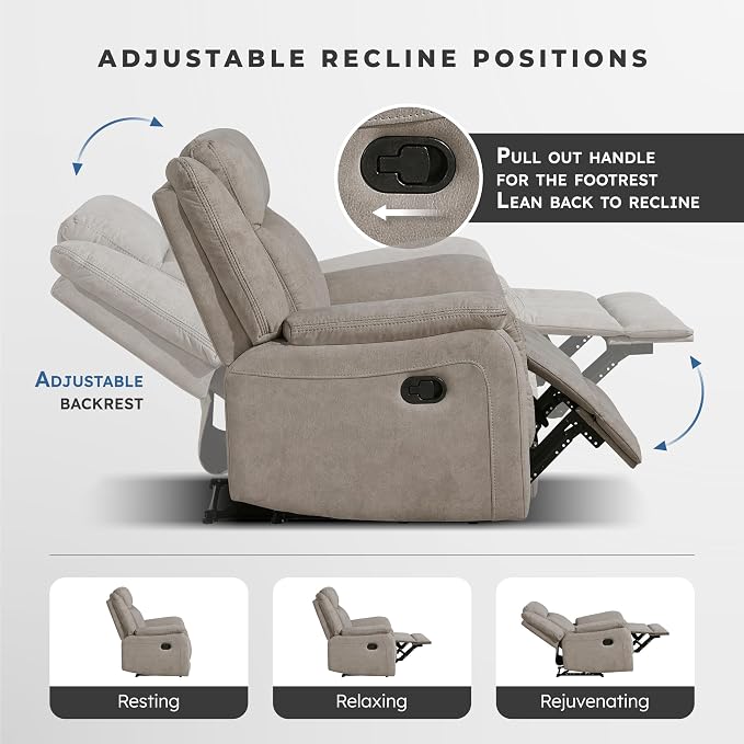 Lexicon Manual Double Reclining Loveseat, Polished Microfiber Manual Wall - Image 4