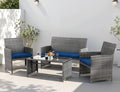 4 Piece Patio Ratten Set Outdoor Furniture Set Wicker Conversation Set by Shintenchi%7CFurnitureMadeforRealLife