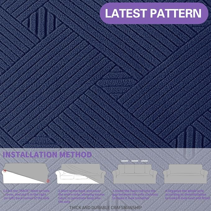 ZNSAYOTX Oversized Super Stretch Couch Cover, New Striped Sofa Covers - Image 5
