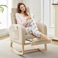 Nursery Rocking Chair with Foot Rest, High Back Upholstered Glider Rocker Chair by Unknown