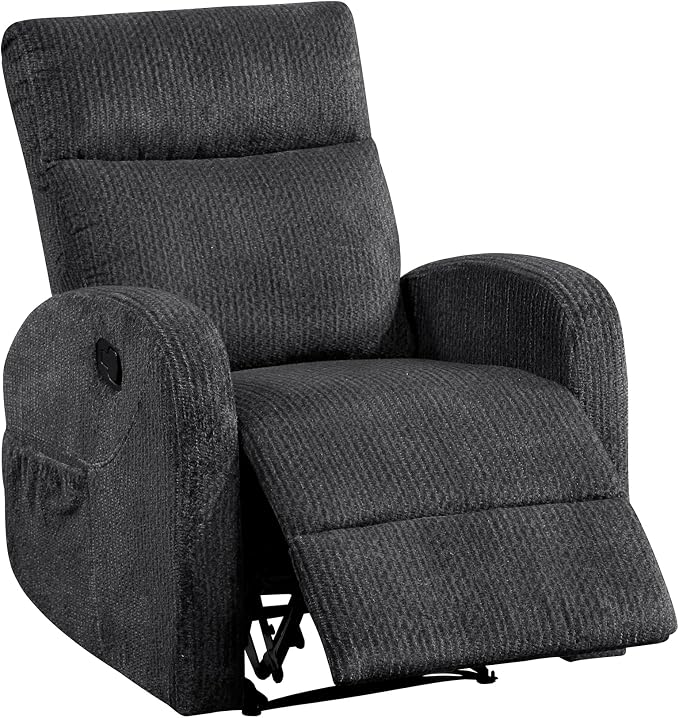 Lexicon Manual Recliner Chair, Textured Microfiber Reclining Chair, Wall Hugger - Image 12