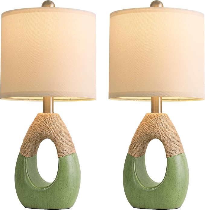 OYEARS 19" Table Lamps Set of 2, Bedside Lamps - Image 9