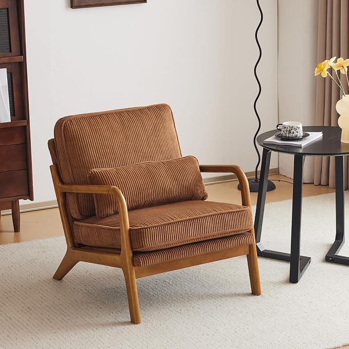Karl home Mid-Century Modern Accent Chair, Living Room Chairs by Karlhome