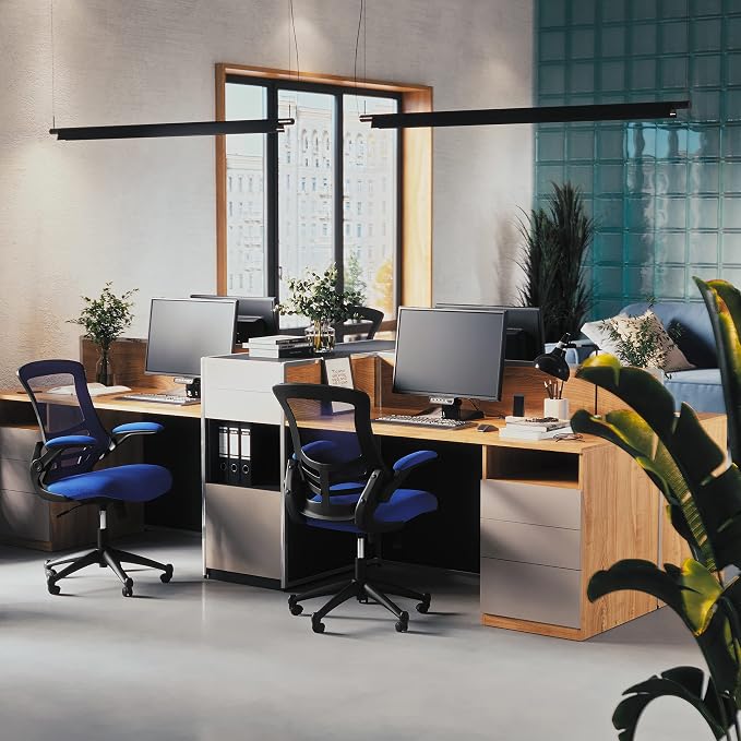 Flash Furniture Kelista Mid-Back Blue Mesh Swivel Ergonomic Task Office Chair - Image 6