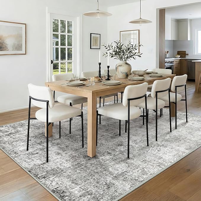Washable Area Rugs 9'x12' Non-Slip Modern Abstract Soft - Image 3