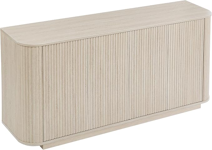 LKTART 64" Buffet Cabinet with Storage, Modern Fluted Accent Sideboard Media - Image 9