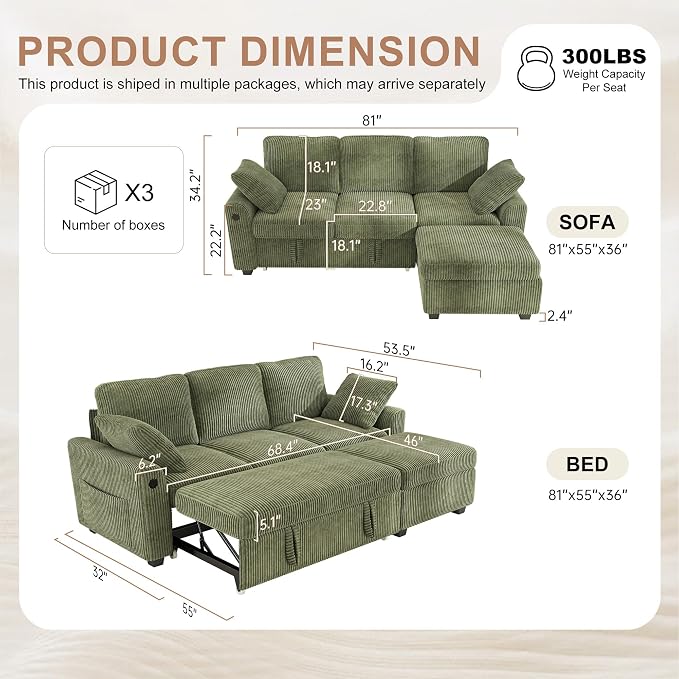 Hanherry 81" Sectional Couch - Image 2